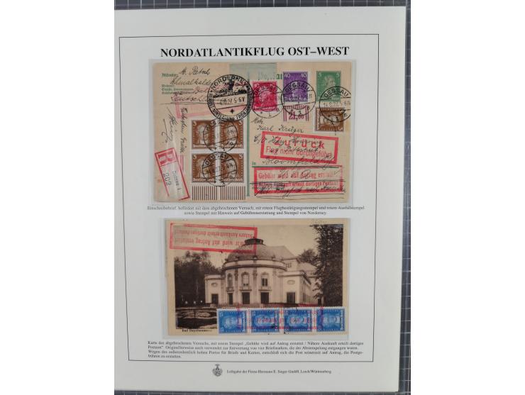 1927/28, &nbsp;kleine Sammlung “Hermann Köhl - &nbsp;Nordatlantikflug Ost-West" mit sechs Briefen und Karten vom ersten Versu