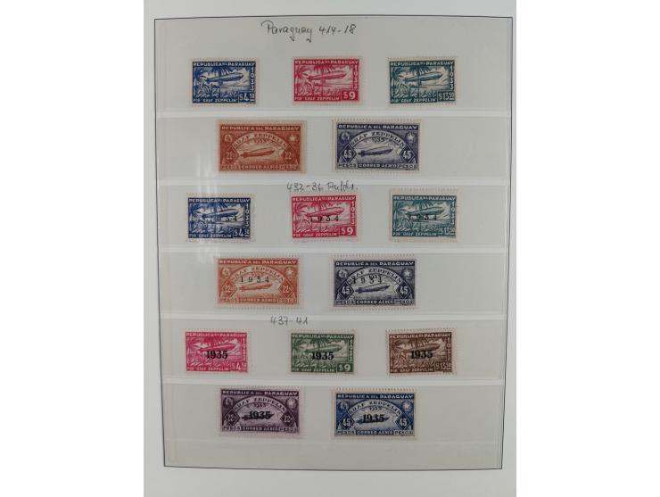 1930/36, unused/unmounted mint collection ‘Zeppelin’ stamps with i.a. Aegean Islands Mi.-No. 115-20, Bolivia Mi.-No. 185-92, 