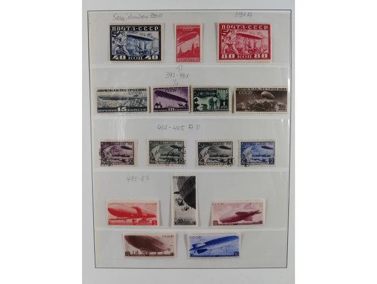 1930/36, unused/unmounted mint collection ‘Zeppelin’ stamps with i.a. Aegean Islands Mi.-No. 115-20, Bolivia Mi.-No. 185-92, 