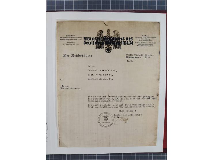 1933/35, umfangreiche Sammlung “Gerhard Zucker - Raketenpost” mit vielen Vignetten inkl. Kleinbogen, Abarten, Proben und Beso