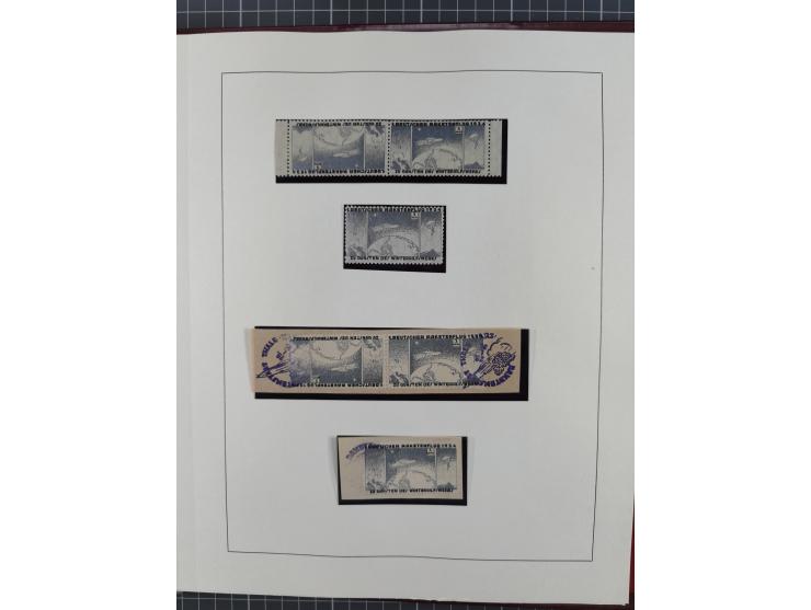 1933/35, umfangreiche Sammlung “Gerhard Zucker - Raketenpost” mit vielen Vignetten inkl. Kleinbogen, Abarten, Proben und Beso