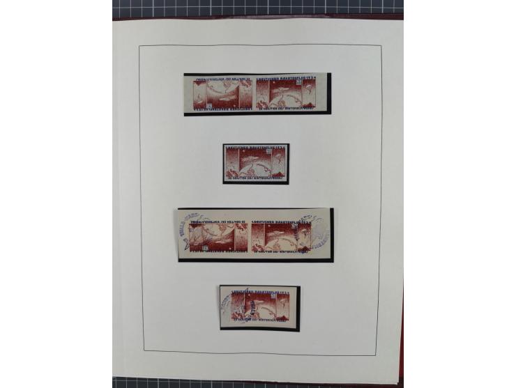 1933/35, umfangreiche Sammlung “Gerhard Zucker - Raketenpost” mit vielen Vignetten inkl. Kleinbogen, Abarten, Proben und Beso