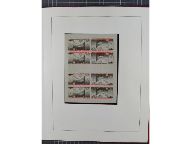 1933/35, umfangreiche Sammlung “Gerhard Zucker - Raketenpost” mit vielen Vignetten inkl. Kleinbogen, Abarten, Proben und Beso