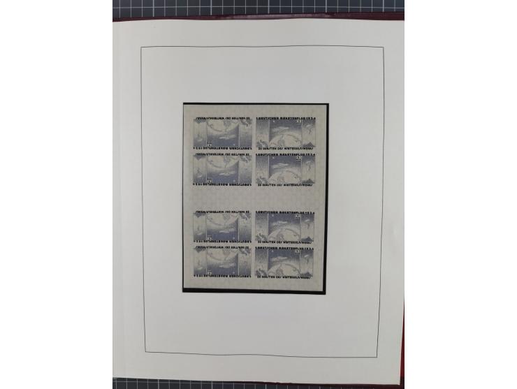 1933/35, umfangreiche Sammlung “Gerhard Zucker - Raketenpost” mit vielen Vignetten inkl. Kleinbogen, Abarten, Proben und Beso