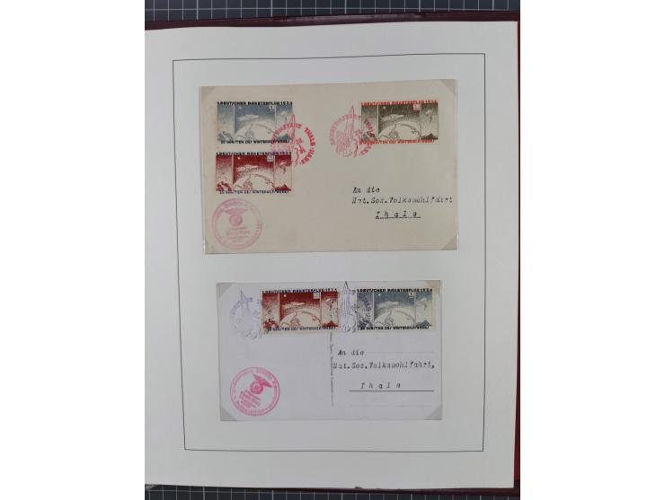 1933/35, umfangreiche Sammlung “Gerhard Zucker - Raketenpost” mit vielen Vignetten inkl. Kleinbogen, Abarten, Proben und Beso