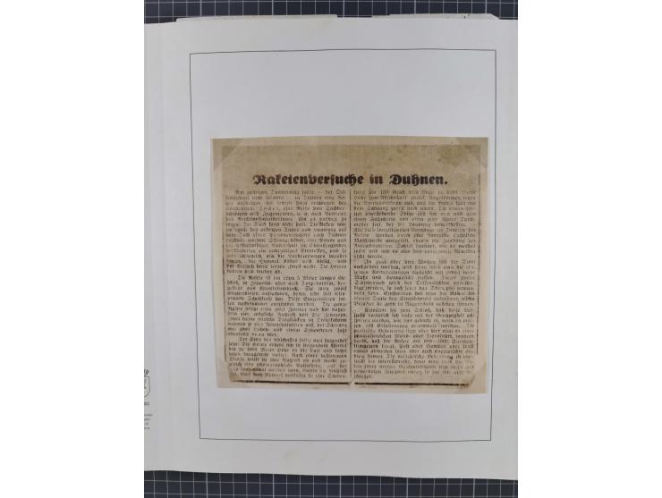 1933/35, umfangreiche Sammlung “Gerhard Zucker - Raketenpost” mit vielen Vignetten inkl. Kleinbogen, Abarten, Proben und Beso
