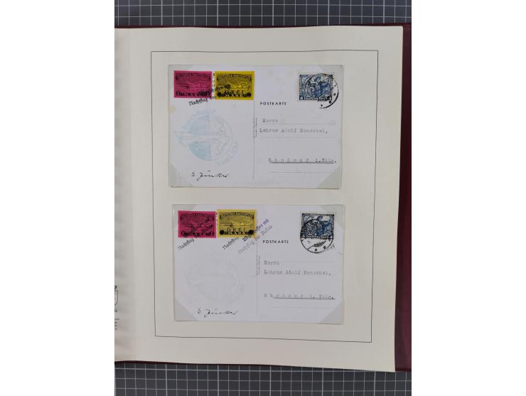 1933/35, umfangreiche Sammlung “Gerhard Zucker - Raketenpost” mit vielen Vignetten inkl. Kleinbogen, Abarten, Proben und Beso