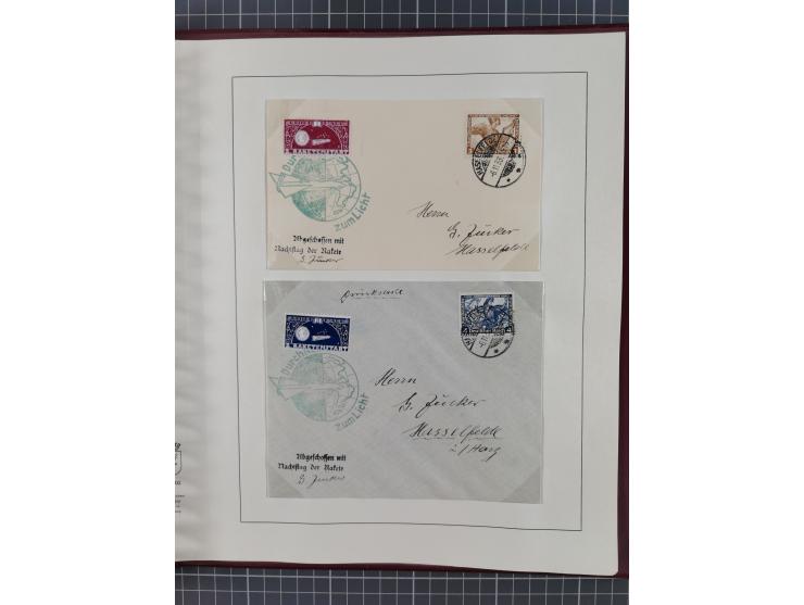 1933/35, umfangreiche Sammlung “Gerhard Zucker - Raketenpost” mit vielen Vignetten inkl. Kleinbogen, Abarten, Proben und Beso