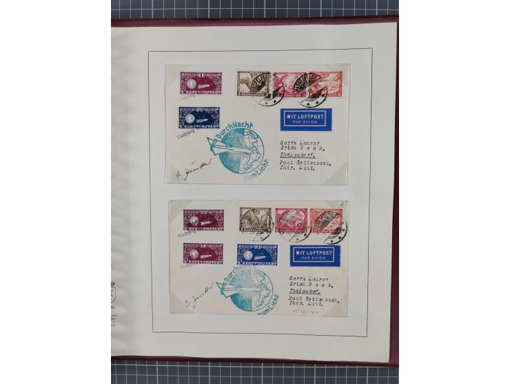 1933/35, umfangreiche Sammlung “Gerhard Zucker - Raketenpost” mit vielen Vignetten inkl. Kleinbogen, Abarten, Proben und Beso