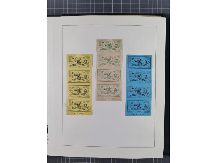 1933/35, umfangreiche Sammlung “Gerhard Zucker - Raketenpost” mit vielen Vignetten inkl. Kleinbogen, Abarten, Proben und Beso