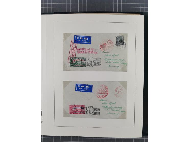 1933/35, umfangreiche Sammlung “Gerhard Zucker - Raketenpost” mit vielen Vignetten inkl. Kleinbogen, Abarten, Proben und Beso