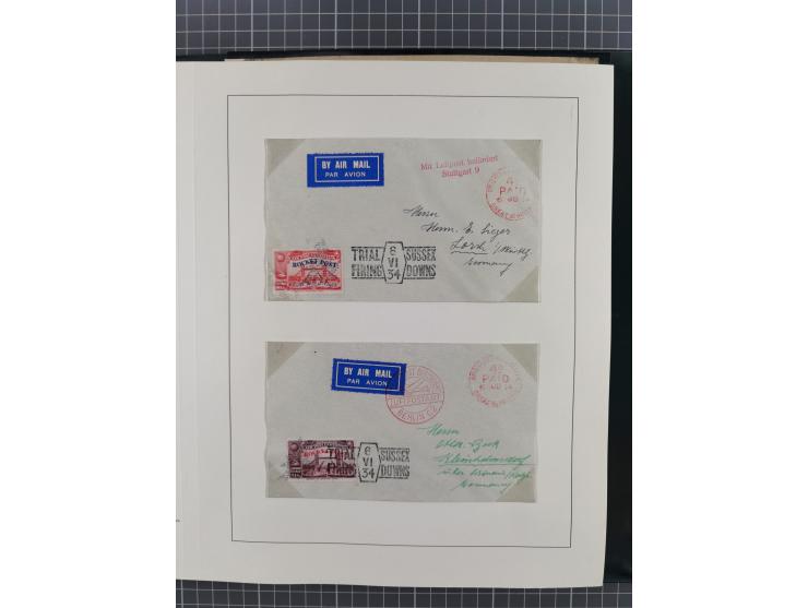 1933/35, umfangreiche Sammlung “Gerhard Zucker - Raketenpost” mit vielen Vignetten inkl. Kleinbogen, Abarten, Proben und Beso