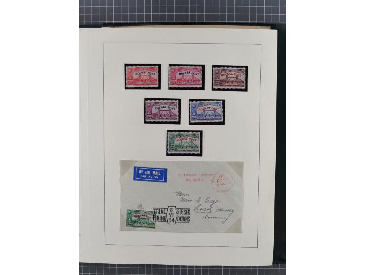 1933/35, umfangreiche Sammlung “Gerhard Zucker - Raketenpost” mit vielen Vignetten inkl. Kleinbogen, Abarten, Proben und Beso