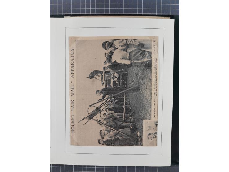 1933/35, umfangreiche Sammlung “Gerhard Zucker - Raketenpost” mit vielen Vignetten inkl. Kleinbogen, Abarten, Proben und Beso