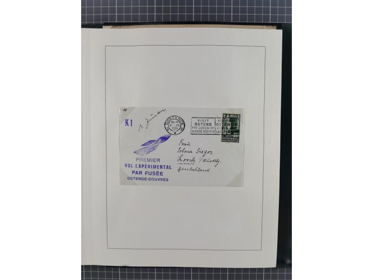 1933/35, umfangreiche Sammlung “Gerhard Zucker - Raketenpost” mit vielen Vignetten inkl. Kleinbogen, Abarten, Proben und Beso