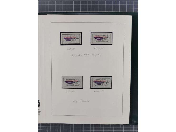 1933/35, umfangreiche Sammlung “Gerhard Zucker - Raketenpost” mit vielen Vignetten inkl. Kleinbogen, Abarten, Proben und Beso