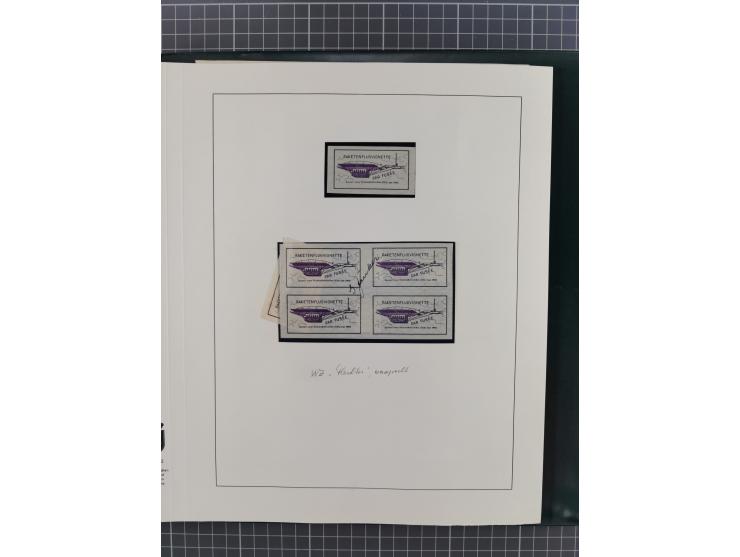 1933/35, umfangreiche Sammlung “Gerhard Zucker - Raketenpost” mit vielen Vignetten inkl. Kleinbogen, Abarten, Proben und Beso