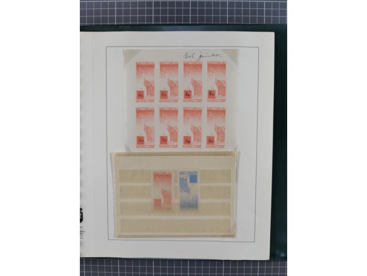 1933/35, umfangreiche Sammlung “Gerhard Zucker - Raketenpost” mit vielen Vignetten inkl. Kleinbogen, Abarten, Proben und Beso