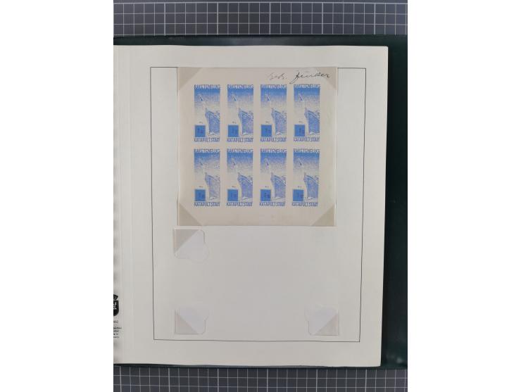 1933/35, umfangreiche Sammlung “Gerhard Zucker - Raketenpost” mit vielen Vignetten inkl. Kleinbogen, Abarten, Proben und Beso