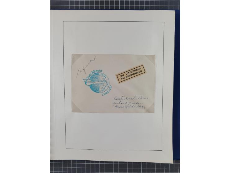 1933/35, umfangreiche Sammlung “Gerhard Zucker - Raketenpost” mit vielen Vignetten inkl. Kleinbogen, Abarten, Proben und Beso