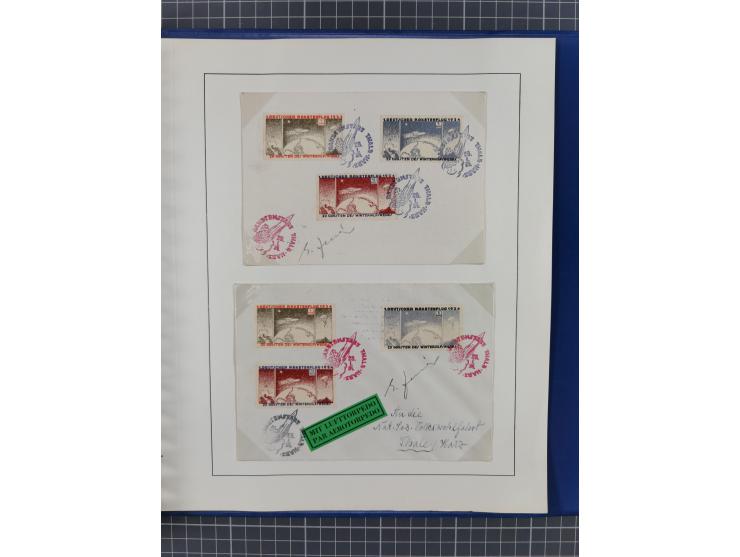 1933/35, umfangreiche Sammlung “Gerhard Zucker - Raketenpost” mit vielen Vignetten inkl. Kleinbogen, Abarten, Proben und Beso