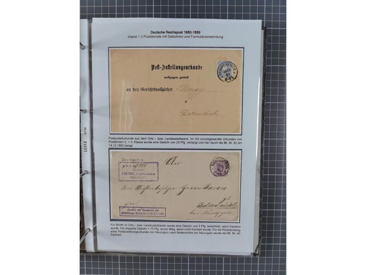 1875/79, umfangreiche Sammlung mit ca. 160 Briefen, Karten, Paketkarten und Ganzsachen, dabei Farben, Einzel- und Mehrfachfra