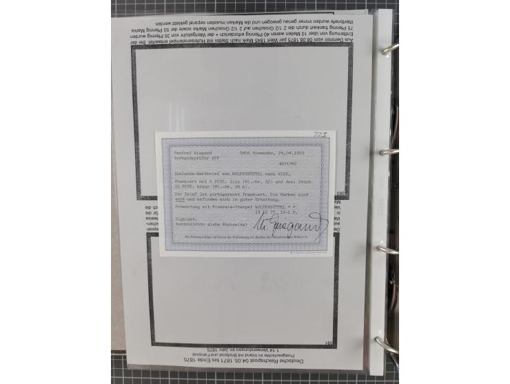 1875/79, umfangreiche Sammlung mit ca. 160 Briefen, Karten, Paketkarten und Ganzsachen, dabei Farben, Einzel- und Mehrfachfra