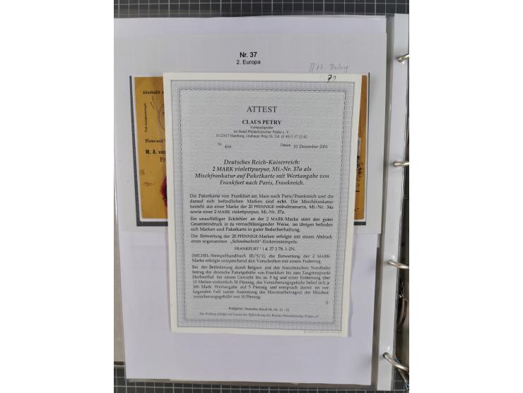 1875/79, umfangreiche Sammlung mit ca. 160 Briefen, Karten, Paketkarten und Ganzsachen, dabei Farben, Einzel- und Mehrfachfra