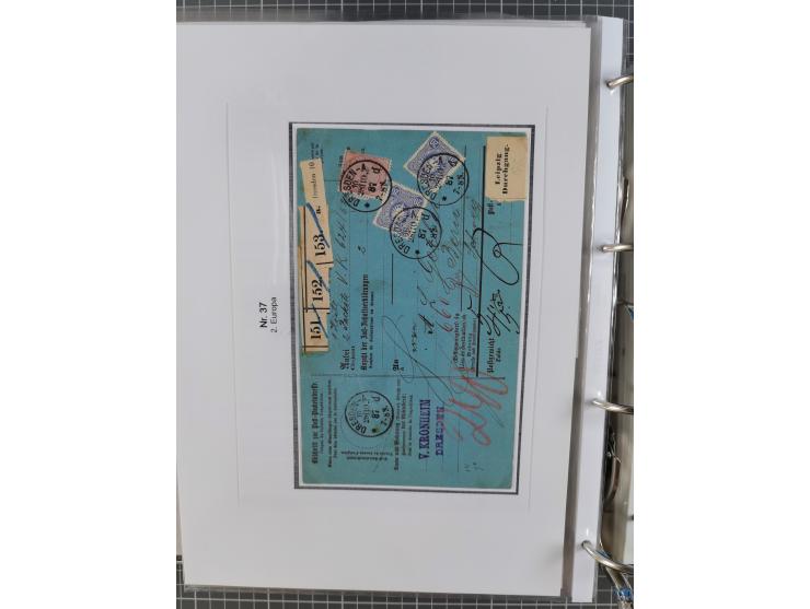 1875/79, umfangreiche Sammlung mit ca. 160 Briefen, Karten, Paketkarten und Ganzsachen, dabei Farben, Einzel- und Mehrfachfra
