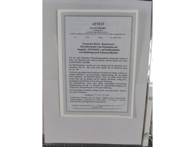 1875/79, umfangreiche Sammlung mit ca. 160 Briefen, Karten, Paketkarten und Ganzsachen, dabei Farben, Einzel- und Mehrfachfra