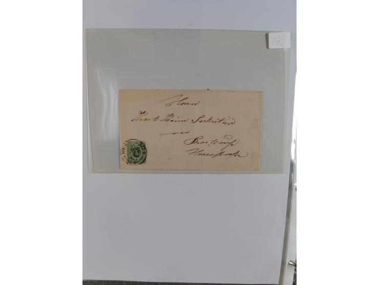 1875/79, umfangreiche Sammlung mit ca. 160 Briefen, Karten, Paketkarten und Ganzsachen, dabei Farben, Einzel- und Mehrfachfra