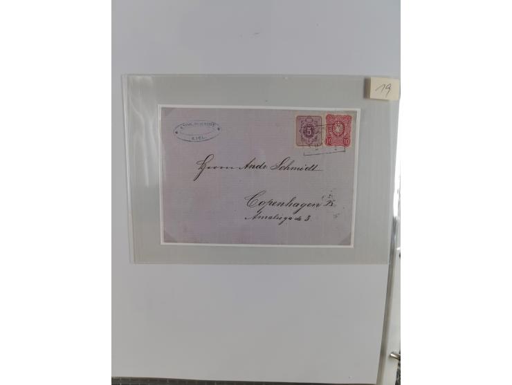 1875/79, umfangreiche Sammlung mit ca. 160 Briefen, Karten, Paketkarten und Ganzsachen, dabei Farben, Einzel- und Mehrfachfra