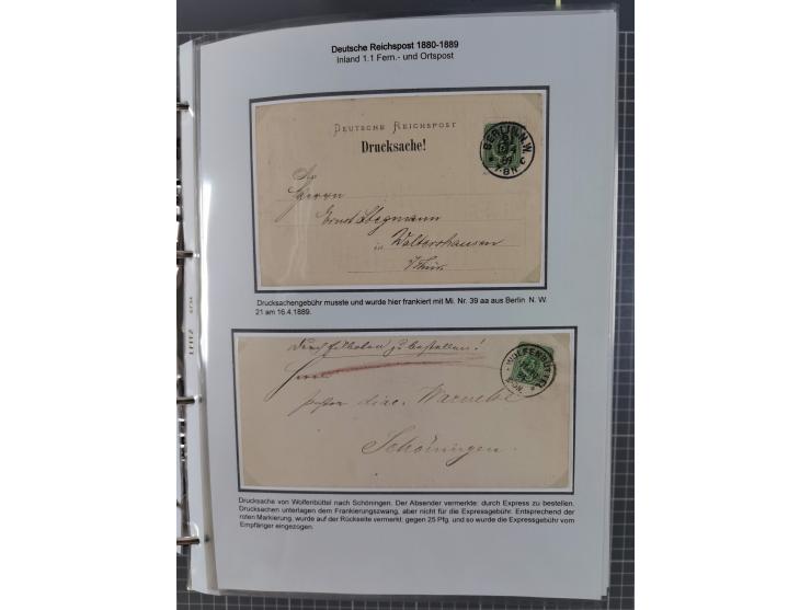 1880, umfangreiche Sammlung mit ca. 190 Briefen, Karten, Paketkarten und Ganzsachen, dabei viele Einzel- und Mehrfachfrankatu