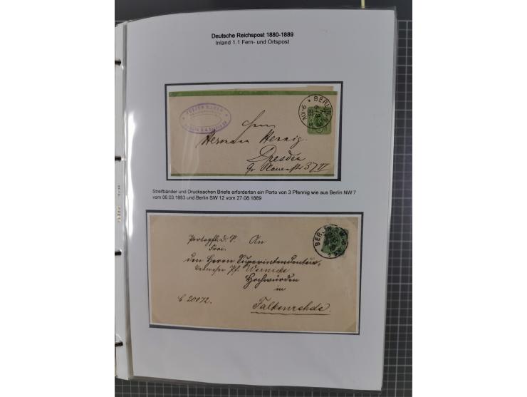 1880, umfangreiche Sammlung mit ca. 190 Briefen, Karten, Paketkarten und Ganzsachen, dabei viele Einzel- und Mehrfachfrankatu