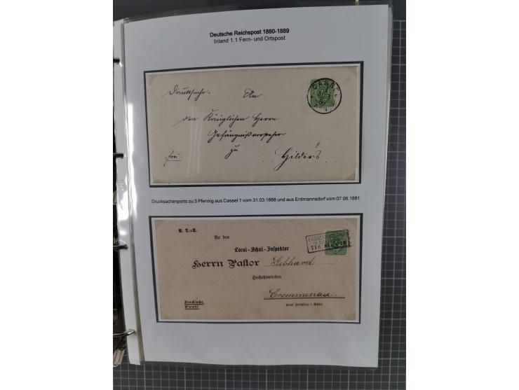 1880, umfangreiche Sammlung mit ca. 190 Briefen, Karten, Paketkarten und Ganzsachen, dabei viele Einzel- und Mehrfachfrankatu