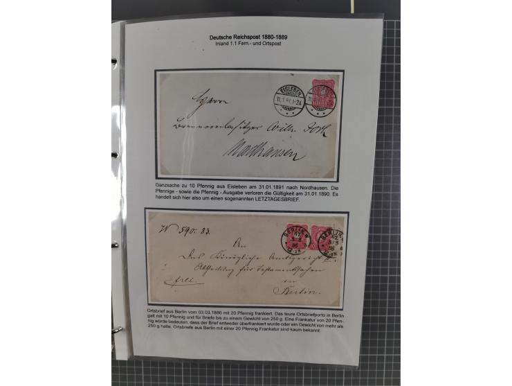 1880, umfangreiche Sammlung mit ca. 190 Briefen, Karten, Paketkarten und Ganzsachen, dabei viele Einzel- und Mehrfachfrankatu