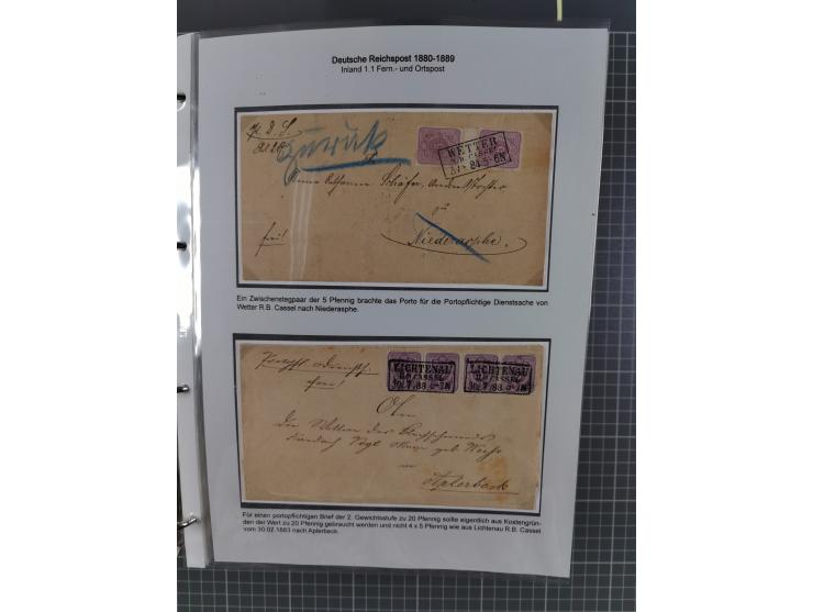 1880, umfangreiche Sammlung mit ca. 190 Briefen, Karten, Paketkarten und Ganzsachen, dabei viele Einzel- und Mehrfachfrankatu