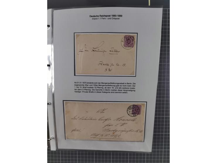 1880, umfangreiche Sammlung mit ca. 190 Briefen, Karten, Paketkarten und Ganzsachen, dabei viele Einzel- und Mehrfachfrankatu