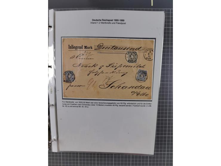 1880, umfangreiche Sammlung mit ca. 190 Briefen, Karten, Paketkarten und Ganzsachen, dabei viele Einzel- und Mehrfachfrankatu