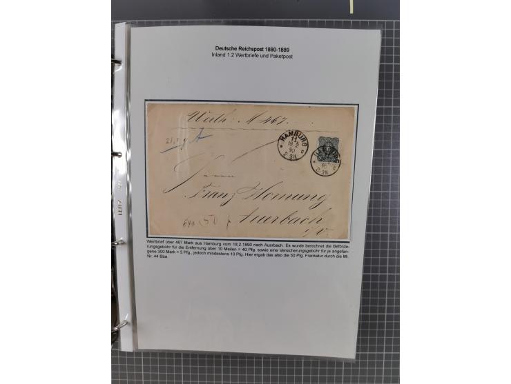 1880, umfangreiche Sammlung mit ca. 190 Briefen, Karten, Paketkarten und Ganzsachen, dabei viele Einzel- und Mehrfachfrankatu