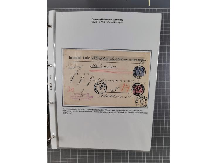 1880, umfangreiche Sammlung mit ca. 190 Briefen, Karten, Paketkarten und Ganzsachen, dabei viele Einzel- und Mehrfachfrankatu