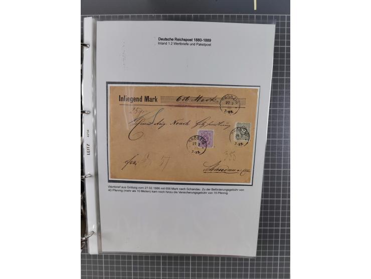 1880, umfangreiche Sammlung mit ca. 190 Briefen, Karten, Paketkarten und Ganzsachen, dabei viele Einzel- und Mehrfachfrankatu