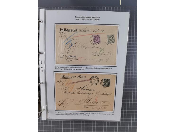 1880, umfangreiche Sammlung mit ca. 190 Briefen, Karten, Paketkarten und Ganzsachen, dabei viele Einzel- und Mehrfachfrankatu