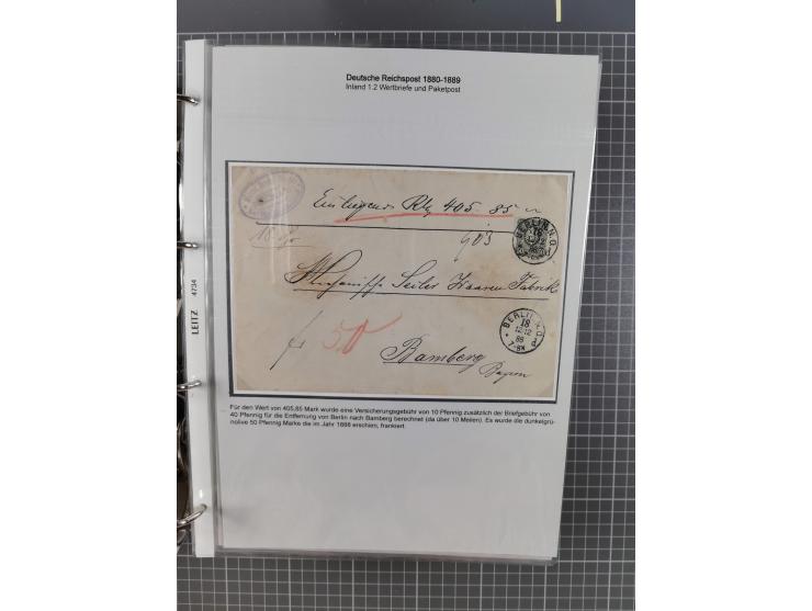 1880, umfangreiche Sammlung mit ca. 190 Briefen, Karten, Paketkarten und Ganzsachen, dabei viele Einzel- und Mehrfachfrankatu