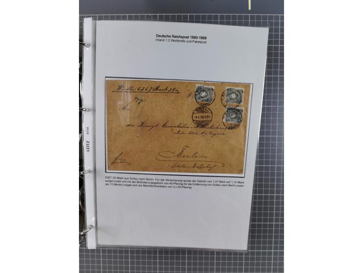 1880, umfangreiche Sammlung mit ca. 190 Briefen, Karten, Paketkarten und Ganzsachen, dabei viele Einzel- und Mehrfachfrankatu