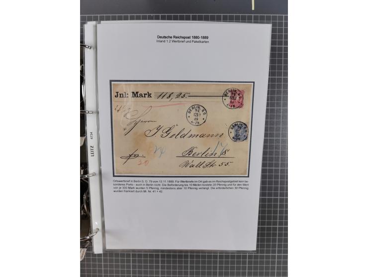 1880, umfangreiche Sammlung mit ca. 190 Briefen, Karten, Paketkarten und Ganzsachen, dabei viele Einzel- und Mehrfachfrankatu