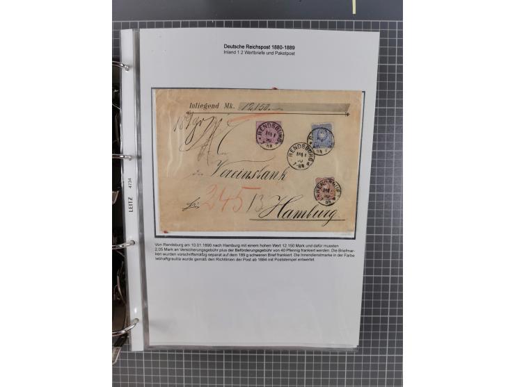 1880, umfangreiche Sammlung mit ca. 190 Briefen, Karten, Paketkarten und Ganzsachen, dabei viele Einzel- und Mehrfachfrankatu
