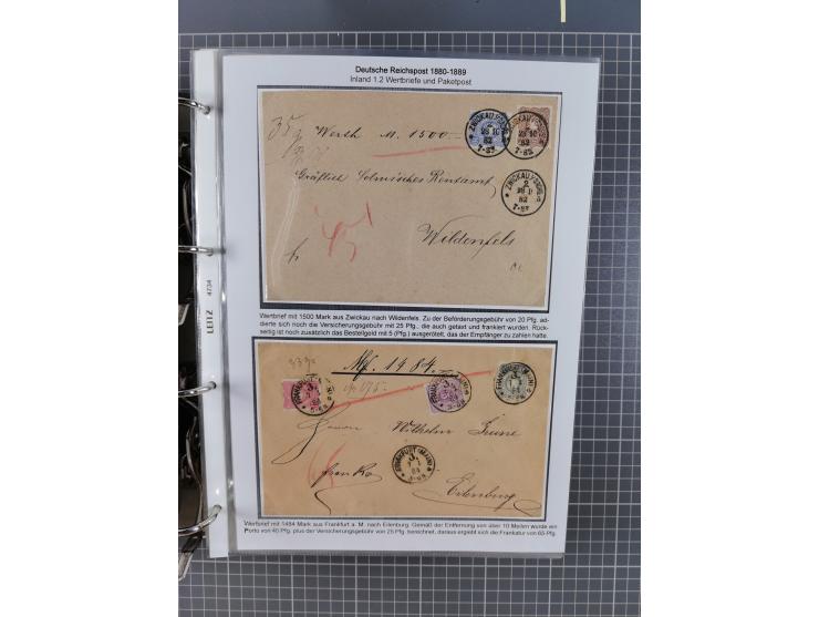 1880, umfangreiche Sammlung mit ca. 190 Briefen, Karten, Paketkarten und Ganzsachen, dabei viele Einzel- und Mehrfachfrankatu