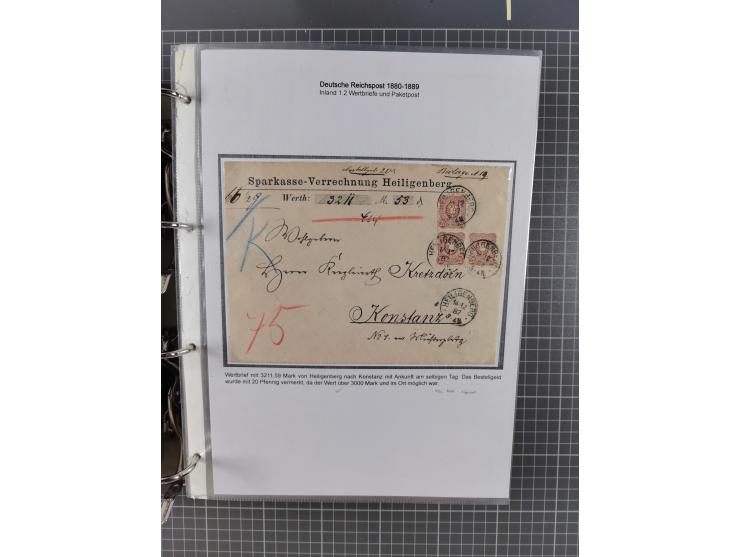 1880, umfangreiche Sammlung mit ca. 190 Briefen, Karten, Paketkarten und Ganzsachen, dabei viele Einzel- und Mehrfachfrankatu