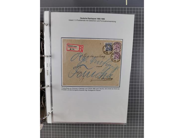 1880, umfangreiche Sammlung mit ca. 190 Briefen, Karten, Paketkarten und Ganzsachen, dabei viele Einzel- und Mehrfachfrankatu